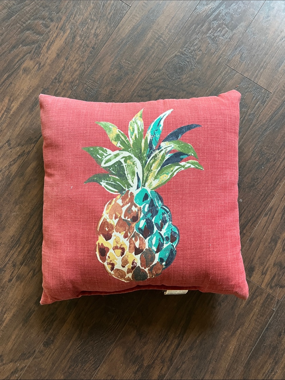 Red Pineapple Accent Pillow - Tropical Decorative Throw